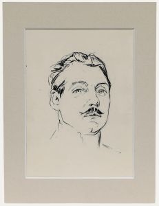 Belgian School Early 20th Century Pen and Ink Drawing - Portrait of a Gentleman