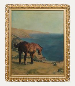 Margaret Neame - Framed Early 20th Century Oil, Brown Cob on a Coastal Cliff Top