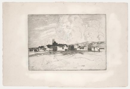 Early 20th Century Etching - View of the City Skyline