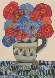 Jemma Jamie - 2004 Gouache, Bouquet in Blue and Pink