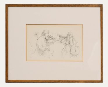 Caroline Sillars (1933-1988) - Framed 20th Century Graphite Drawing, The Players
