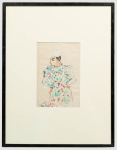Nathalie Chabrier (b.1932) - 20th Century Pen and Ink Drawing, Harlequin