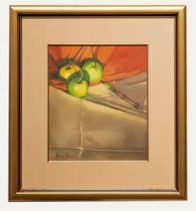 June Bevan (b.1927) - 20th Century Oil, Three Granny Smiths