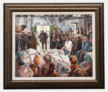 June Bevan (b.1927) - 20th Century Oil, Sheep Auction