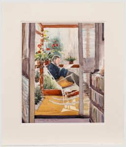 June Bevan (b.1927) - 20th Century Watercolour, Ralph in Rocking Chair