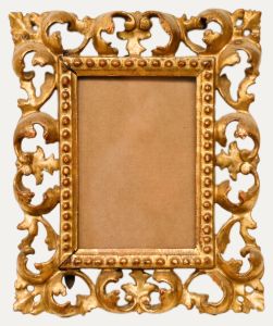 Florentine  19th Century Picture Frame - Ornate Pierced Foliate Mouldings