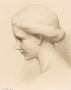 G. Querville - 1933 Graphite Drawing, Sketch of a Statue