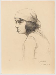 G. Querville - 1937 Graphite Drawing, The Chambermaid