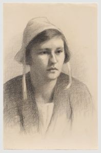 G. Querville - 1938 Graphite Drawing, Dutch Woman