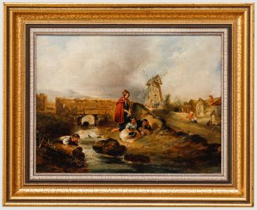 English School 19th Century Oil - Enjoying the River