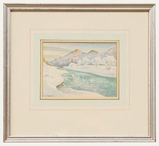 Leopold Leeson Rowbotham (1889-1977) - Framed Watercolour, Sils Baselgia