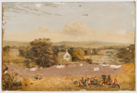 For Restoration Continental School Early 20th Century Oil - Break in the Fields