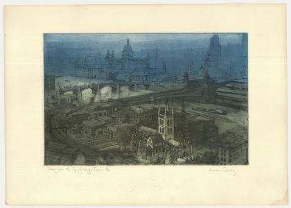 Lorna Cassidy (b.1934) - 20th Century Etching, View From the Top of Guy's Tower