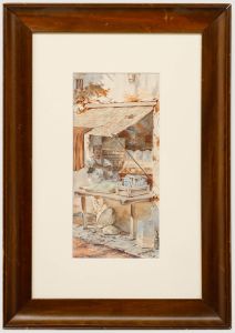 M. A. Axeex - 1916 Watercolour, Quiet Market Day