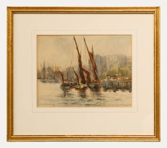 Ethel Murray (fl.1883-1906) - Early 20th Century Watercolour, Boats in Harbour