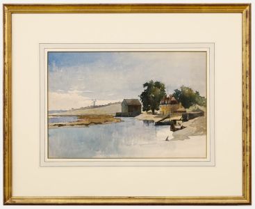 Attrib. James Chisholm Gooden (fl.1835-1875) - Watercolour, An Estuary Landscape