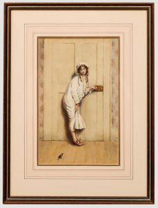 A. L. E.  - Early 20th Century Watercolour, A Small Fright