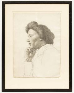 William Henry Ladd - Early 20th Century Graphite Drawing, Woman in Profile