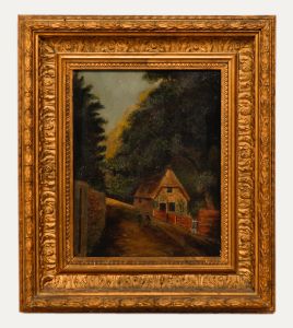 19th Century Oil - A Stroll Past the Woodland Cottage