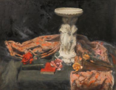 George Weissbort (1928-2013) - 20th Century Oil, Plinth and Roses