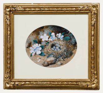 William Cruikshank (1848-1922) - Framed Watercolour, Bird's Nest Amongst Blossom