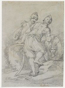 Thomas Barker of Bath (1769-1847) - Graphite Drawing, Soldiers at Rest