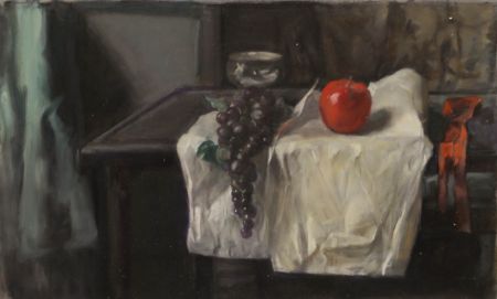 George Weissbort (1928-2013) - 20th Century Oil, Still Life, Grapes & Apple