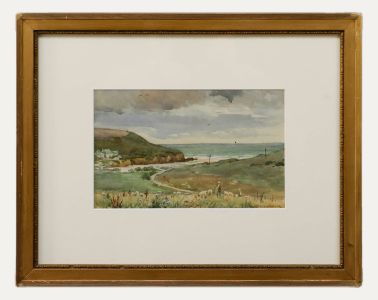John Witcombe (1872-1928) - Framed 1905 Watercolour, Coastal Grazing