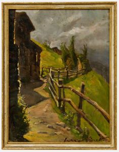 German School Mid 20th Century Oil - Chalet Path