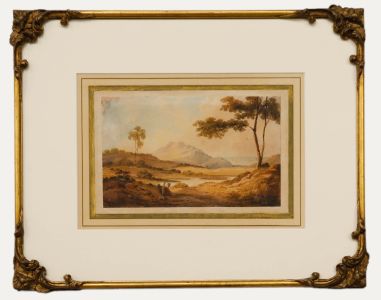 Follower of John Varley (1778-1842) - Framed Watercolour, Hermit in a Landscape 