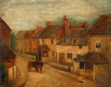 Late 19th Century Oil - Cart Horse on Queen Street