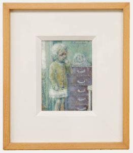 Colin Vincent - Framed 20th Century Tempera, Chest of Drawers and Clock
