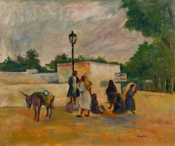 Guy Lindsay Roddon (1919-2006) - 20th Century Oil, The Bus Stop