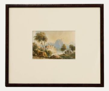 English School 19th Century Watercolour - Hilltop Castle