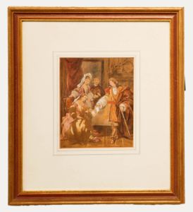 18th Century Watercolour - Court Scene
