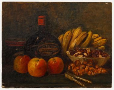 F. Higgins - Early 20th Century Oil, Still Life with Tintara Wine