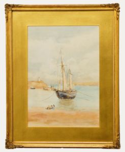 Early 20th Century Watercolour - Waiting For Fishing Boats
