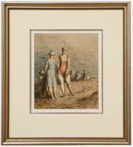 Harold Hope Read (1881-1959) - Framed Late 19th Century Watercolour, Two Bathers