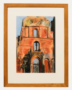 Peter Podmore (b.1942) - Framed Contemporary Pastel, Lindisfarne Priory