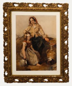 19th Century Watercolour - Fetching Water