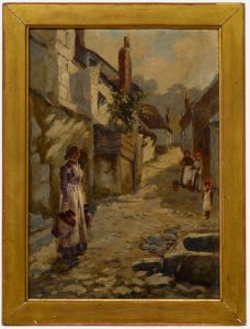 F.L. Baines - Early 20th Century Oil, Fetching Water