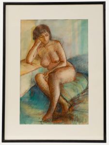 Betty Battiscombe (1916-2002) - Framed Mid 20th Century Watercolour, Seated Nude