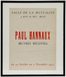 Paul Hannaux - 1953 Woodcut, Salle de la Mutualité Exhibition Poster