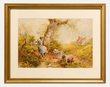 B. Wish - Framed Late 19th Century Watercolour, The Toy Boat Race