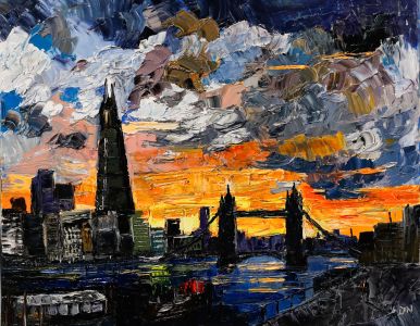 Daniel Nichols - Contemporary Oil, London Sunset