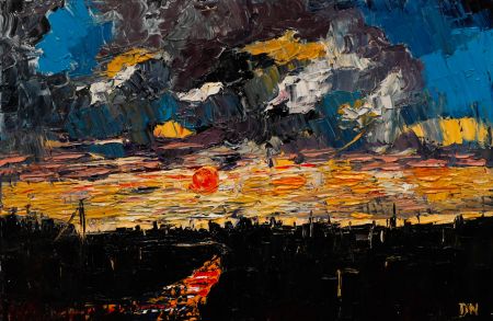 Daniel Nichols - Contemporary Oil, Industrial Sunset