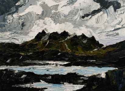 Daniel Nichols - Contemporary Oil, Craggy Welsh Landscape