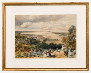 John Burgess (1814-1874) - Framed Watercolour, Normandy View near Avranches 