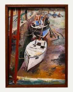 Marjorie Mort (1906-1989) - Framed 20th Century Oil, Boat Repairs