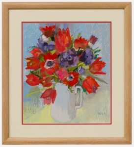 Nola Armstrong - 20th Century Mixed Media, Brilliant Blooms